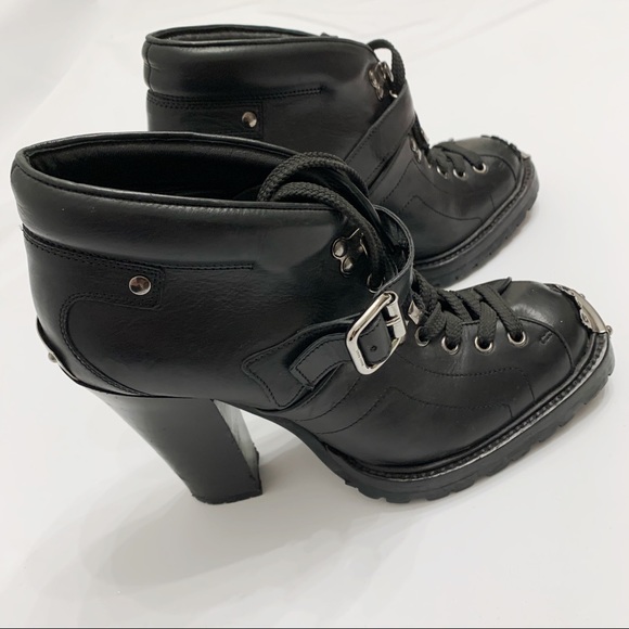 Miu Miu Shoes - Miu Miu Lace Up Hiker Boots with Metal Plates 39.5